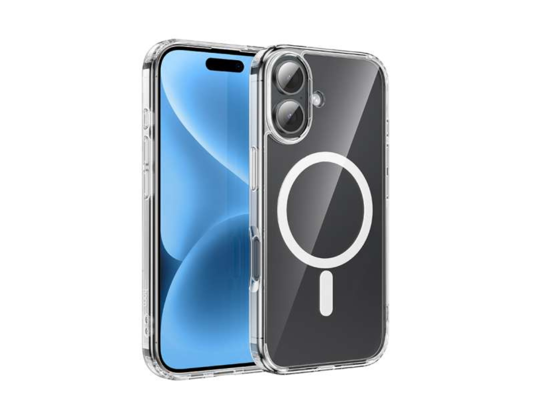 Hoco Magnetic Case for iPhone 16 - Transparent, Wireless Charging Hoco Magnetic Case for iPhone 16 - Transparent, Wireless Charging